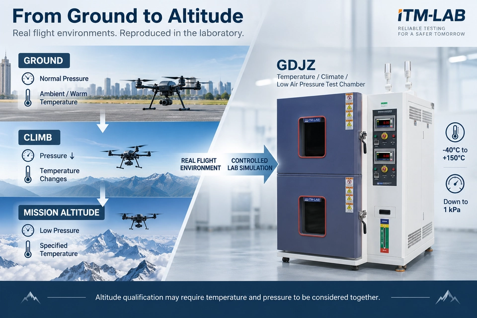 UAV altitude low pressure temperature test chamber